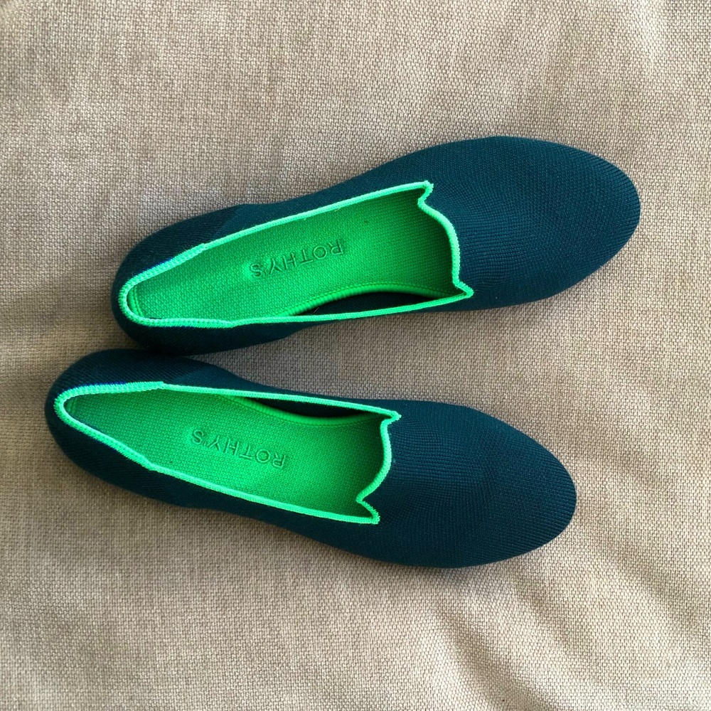 Rothy’s Loafer Green Two-Tone Limited Edition Size 8